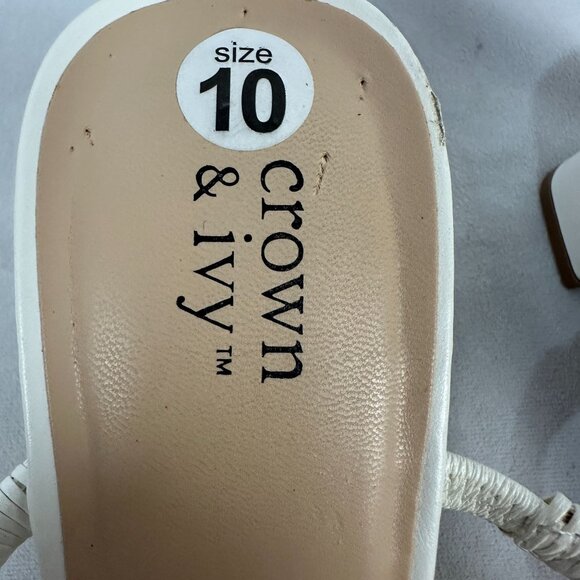 Crown & Ivy Womens Black & White Block Heel Sandals Size 10M - Picture 4 of 8